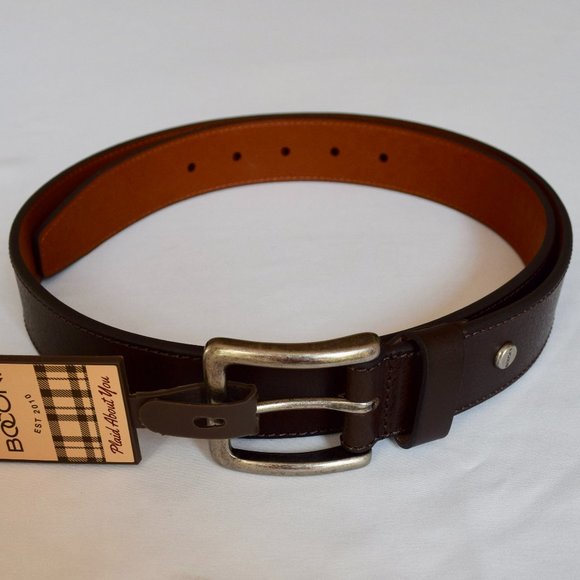 NEW Boconi Dark Brown Leather Belt - Size 38 - Picture 10 of 14